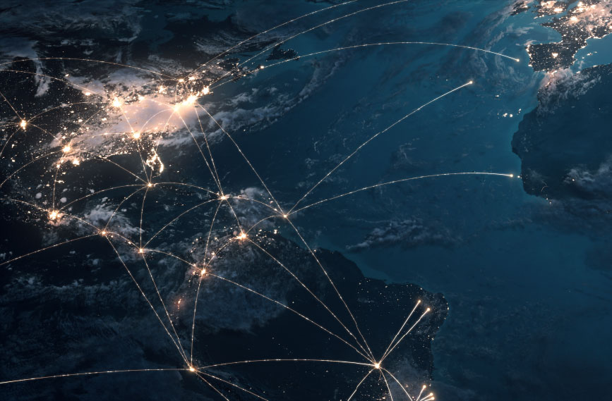 Flight paths at night